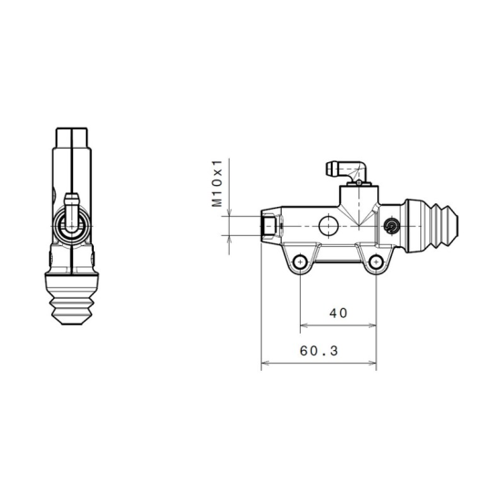 Maître-cylindre de frein arrière BREMBO PS13 - noir