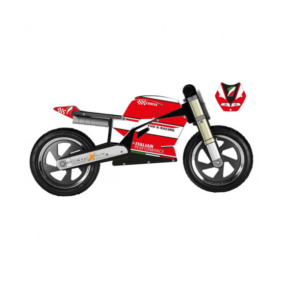 Draisienne enfant en bois - Kit déco rouge Italie