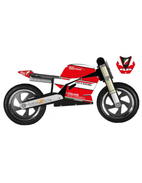 Draisienne enfant en bois - Kit déco rouge Italie