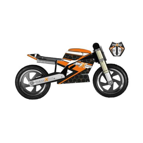 Draisienne enfant en bois - Kit déco Evo-X orange