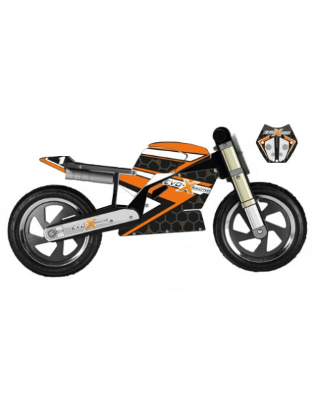 Draisienne enfant en bois - Kit déco Evo-X orange