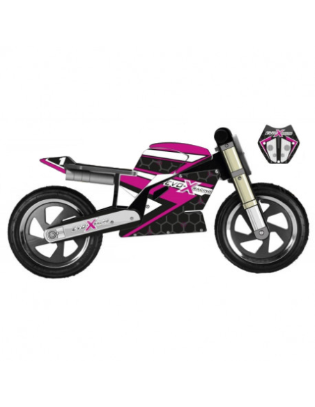 Draisienne enfant en bois - Kit déco Evo-X fuschia