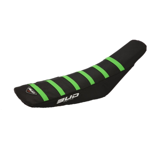 Housse de selle BUD Full Traction KTM SX SXF 2019 - 2022 EXC F TPI 2020 - 2023 Noir Bandes Vertes