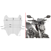 Bulle Givi A1164 Honda 125 CBR R 2018-2026 - Fumé