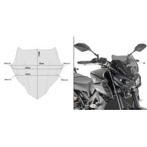 Bulle Givi A2132 Yamaha MT 09 2017-2020 - Fumé