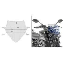 Bulle Givi Yamaha 850 MT09 2017 - Bleu clair