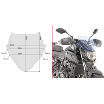 Bulle Givi Yamaha 700 MT07 2018 - Bleu clair