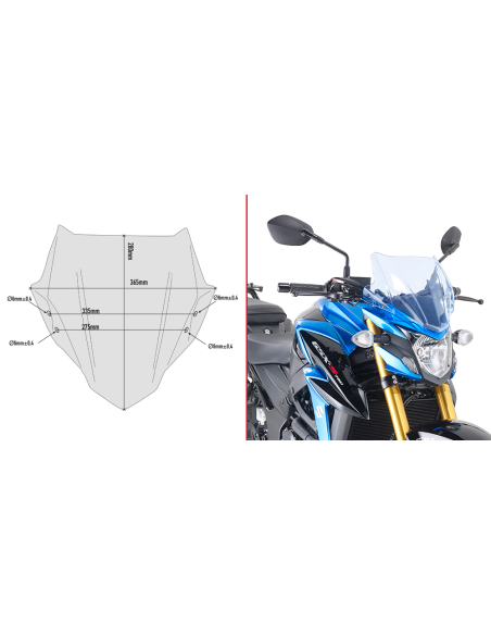 Bulle Givi Suzuki 750 GSX S 2017 - Bleu clair