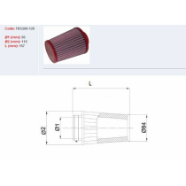 Filtre conique BMC avec capuchons en ABS Ø 60 mm