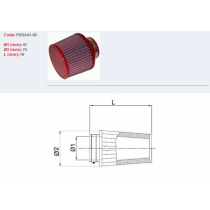 Filtre conique BMC avec capuchons en ABS Ø 41 mm