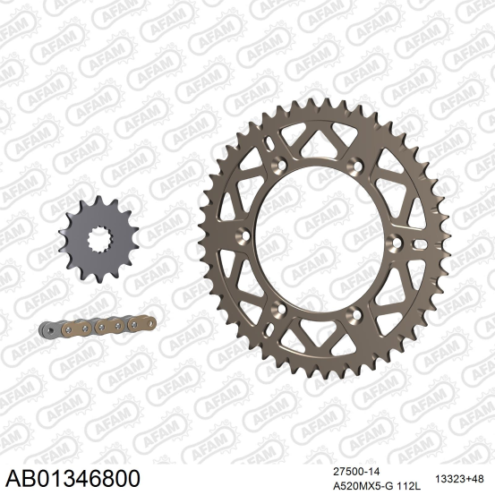 Kit chaine 520 AFAM - Couronne alu anti-boue - Type de chaine au choix - YAMAHA YZ 426 F 2000-2002