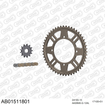 Kit chaine 428 AFAM - Couronne alu anti-boue - Type de chaine au choix - SUZUKI RM 100 2003