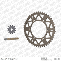 Kit chaine 520 AFAM - Couronne alu anti-boue - Type de chaine au choix - SUZUKI RM 125 2006-2011