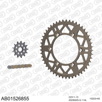 Kit chaine 520 AFAM - Couronne alu anti-boue - Type de chaine au choix - SUZUKI RM-Z 250 2013-2015