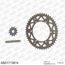 Kit chaine 520 AFAM - Couronne alu anti-boue - Type de chaine au choix - KAWASAKI KX 125 1998-1999