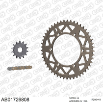 Kit chaine 520 AFAM - Couronne alu anti-boue - Type de chaine au choix - KAWASAKI KX 250 1994-1996