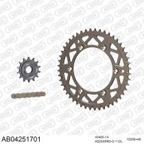 Kit chaine 520 AFAM - Couronne alu anti-boue - Type de chaine au choix - SHERCO SEF 450 ENDURO 2004-2013