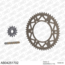 Kit chaine 520 AFAM - Couronne alu anti-boue - Type de chaine au choix - SHERCO SE 450 FI 2015-2023