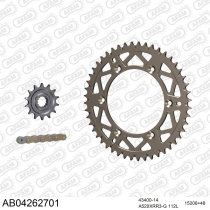 Kit chaine 520 AFAM - Couronne alu anti-boue - Type de chaine au choix - SHERCO SEF 510 ENDURO 2006-2011
