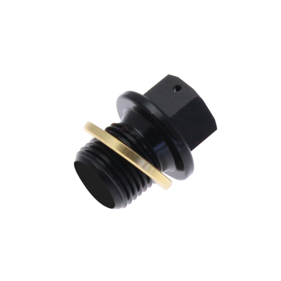 Bouchon de vidange non-aimanté TECNIUM M12x1,5x13 tête creuse noir avec rondelle