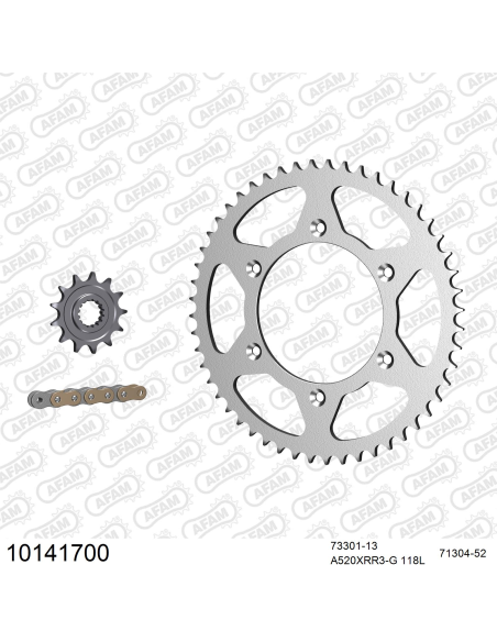 Kit chaine 520 AFAM - Couronne acier - Type de chaine au choix - HUSABERG FE 390 E 2010-2012