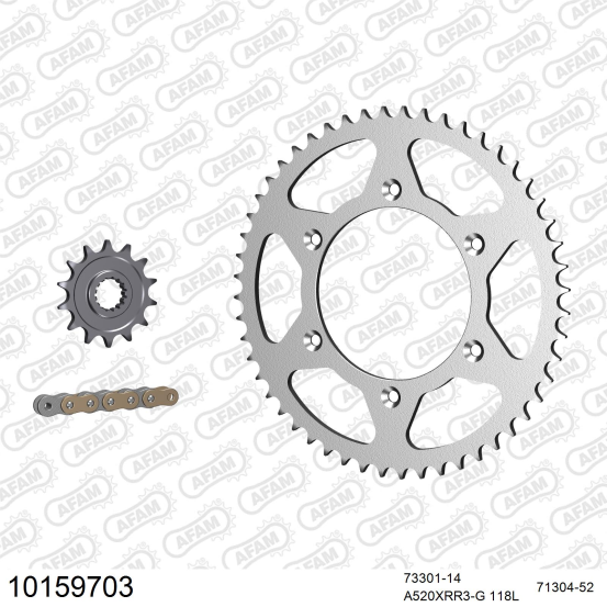 Kit chaine 520 AFAM - Couronne acier - Type de chaine au choix - HUSABERG FE 501 E 2013-2014