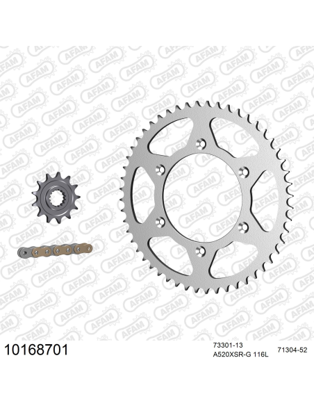Kit chaine 520 AFAM - Couronne acier - Type de chaine au choix - HUSABERG FE 570 E 2009-2012