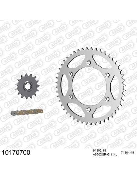 Kit chaine 520 AFAM - Couronne acier - Type de chaine au choix - HUSABERG FE 600 2000-2003