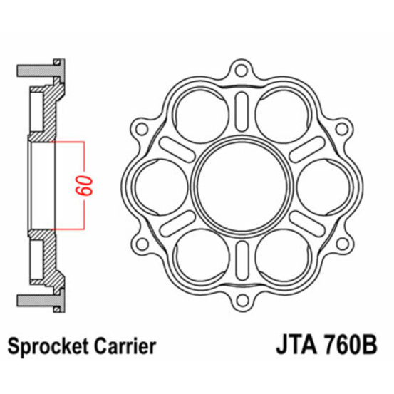 Porte-Couronne JT DUCATI (6 silent bloc)