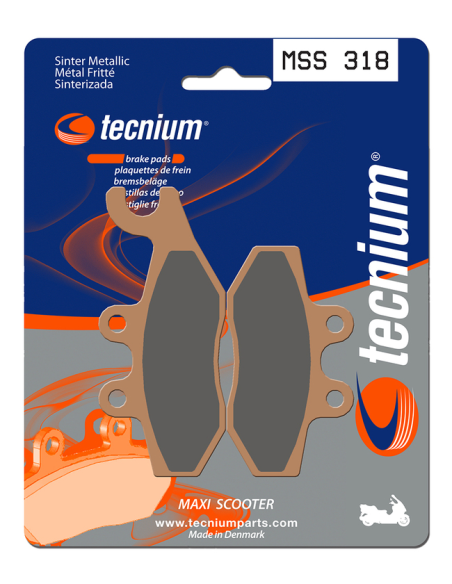 Plaquettes de frein avant/arrière TECNIUM MSS 318