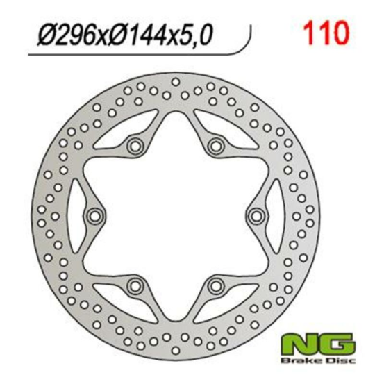 Disque de frein fixe avant gauche ou droit NG 296x144x5,0