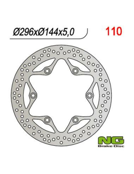 Disque de frein fixe avant gauche ou droit NG 296x144x5,0