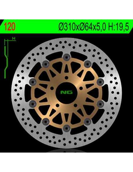 Disque de frein flottant avant droit ou gauche NG 310x64x5,0-H:19,5