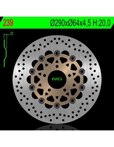 Disque de frein flottant avant gauche NG 290x64x4,5