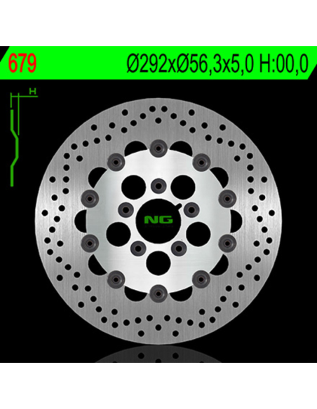 Disque de frein flottant avant rond NG pour Harley Davidson 883/1200/1340/1450 cc