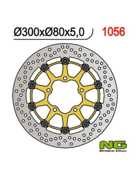 Disque de frein rond flottant avant NG 300x80x5,0