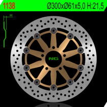 Disque de frein flottant avant gauche NG 300x61.5x5