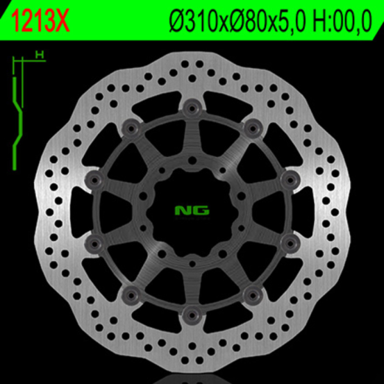 Disque de frein à pétales flottant avant NG Wave 1000 ZX10R 08-13/1400 GTR et ZZR 06-13