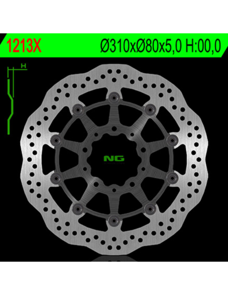 Disque de frein à pétales flottant avant NG Wave 1000 ZX10R 08-13/1400 GTR et ZZR 06-13