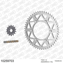 Kit chaine 520 AFAM - Couronne alu anti-boue - Type de chaine au choix - HUSABERG FE 501 E 2013-2014