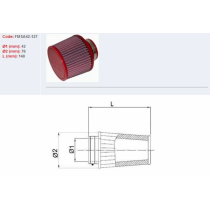 Filtre conique BMC avec capuchons en ABS Ø 42 mm