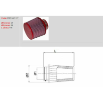 Filtre conique BMC avec capuchons en ABS Ø 52 mm