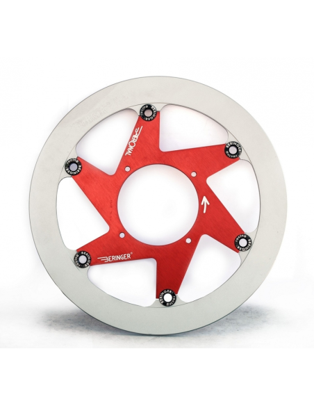 Disque de frein BERINGER Aeronal fonte flottant rouge 320mm pour roue en 17 - H15LGRF