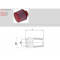 Filtre conique BMC avec capuchons en ABS Ø 66 mm