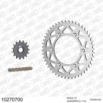 Kit chaine 520 AFAM - Couronne alu anti-boue - Type de chaine au choix - HUSABERG 600 FE 2000-2003