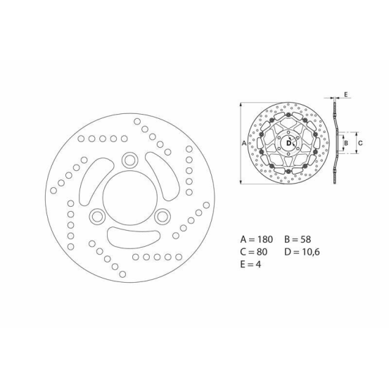Disque de frein avant/arrière fixe Brembo Oro KYMCO