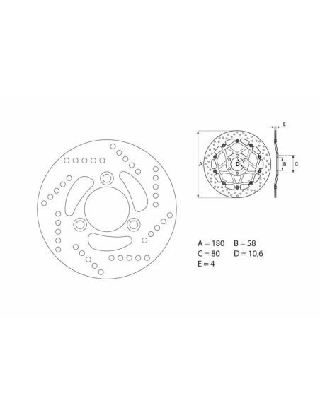 Disque de frein avant/arrière fixe Brembo Oro KYMCO
