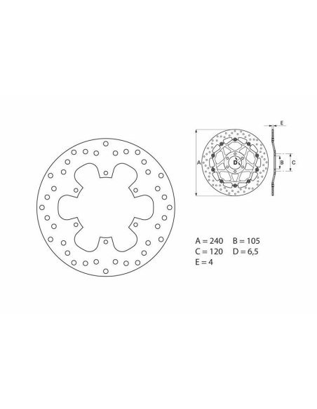 Disque de frein avant/arrière fixe Brembo Oro BMW GILERA PIAGGIO
