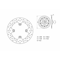 Disque de frein arrière fixe Brembo Oro KAWASAKI