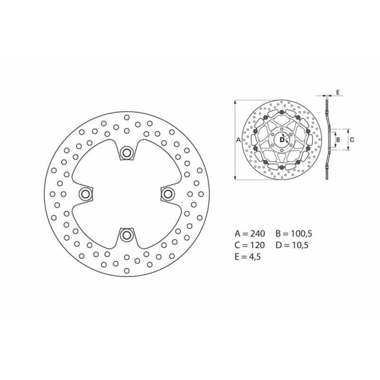 Disque de frein arrière fixe Brembo Oro KAWASAKI